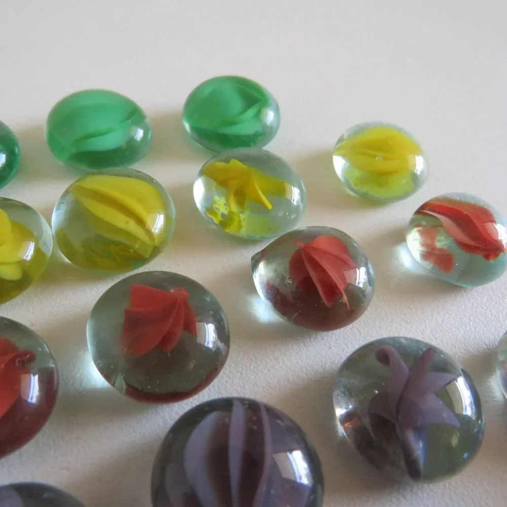 MANCALA GAME Solid Oak Wood Tray, Metal box & 47 Marbles